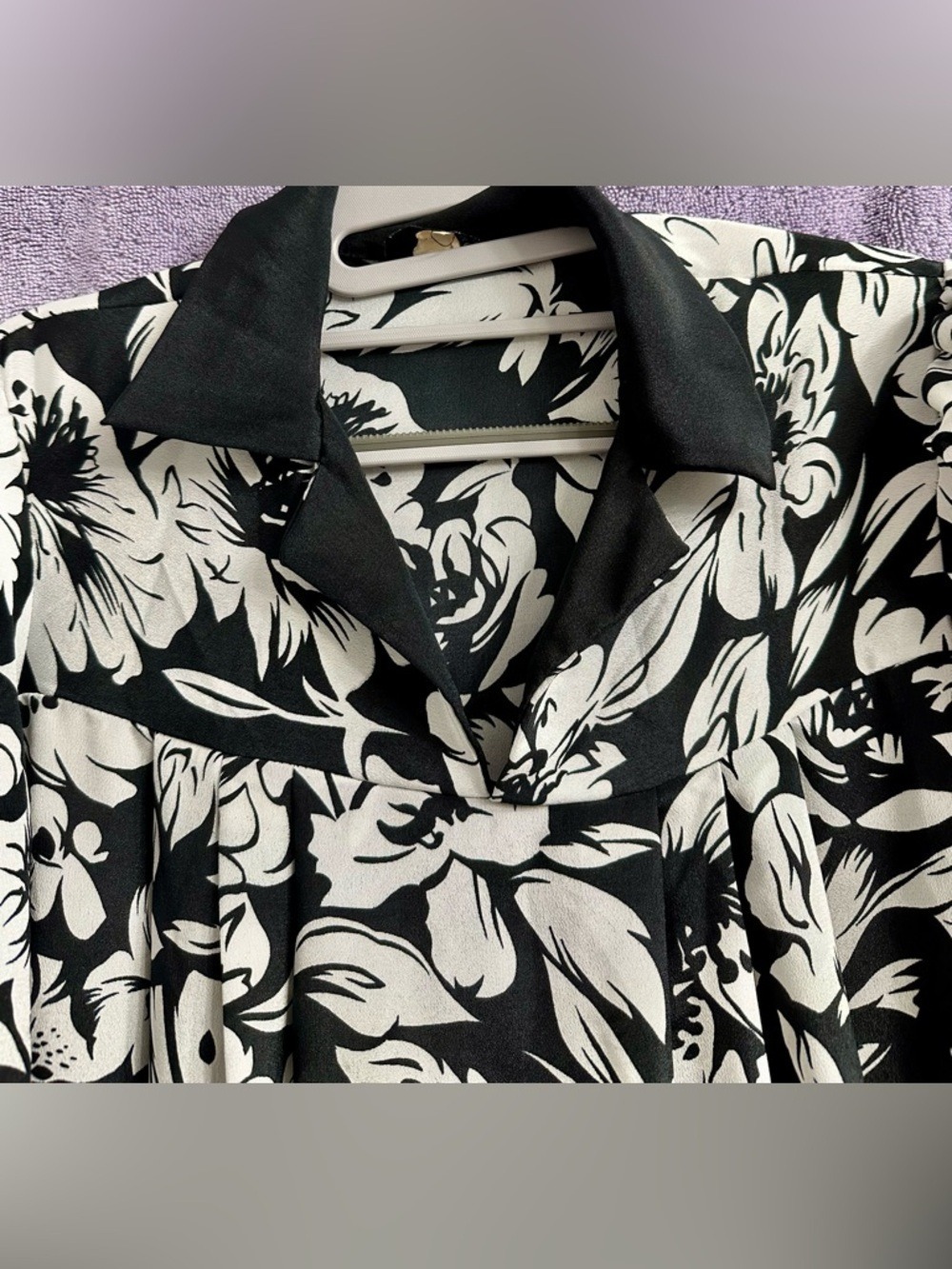 Susi Lee of California Vintage Black & White Floral Short-Sleeve Swing Dress - Picture 4 of 6
